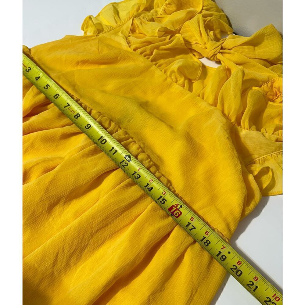 Elegant Yellow Ruffle Dress - Picture 6 of 9